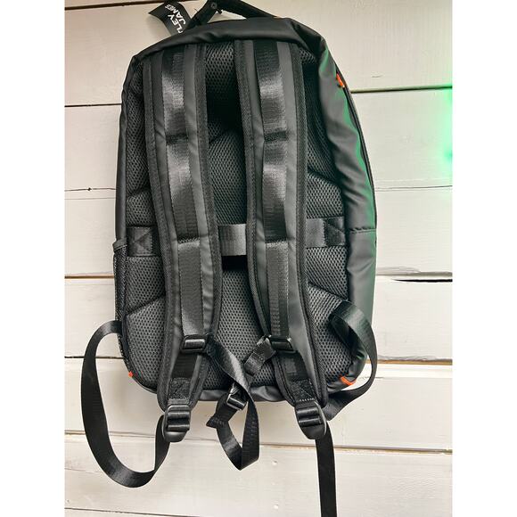 Black and Orange Atley James two compartment backpack - Picture 2 of 5